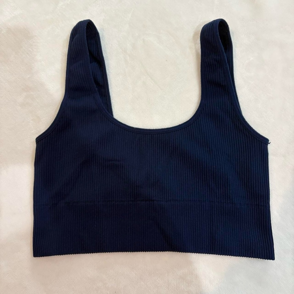 Navy Blue Ribbed Tank Top